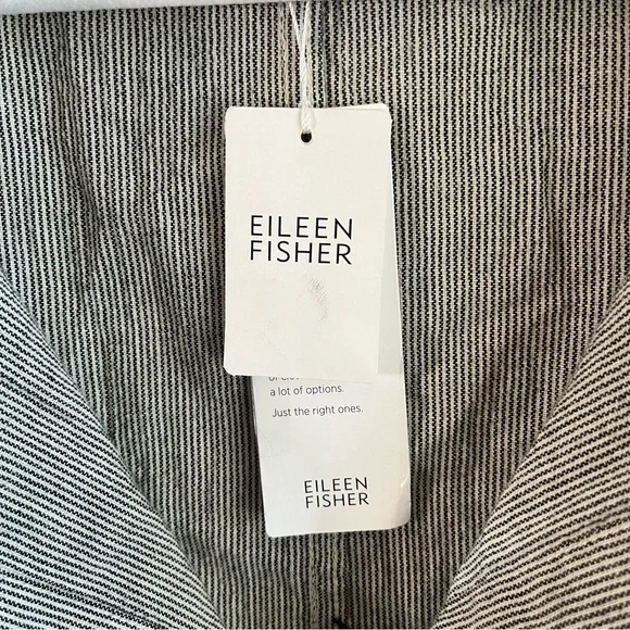 Eileen Fisher Jacket Black & White Stripe Ticking Stripe Jacket Sz 3X NWT Button - Picture 8 of 13